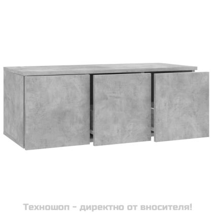 ТВ шкаф, бетонно сиво, 80x34x30 см, инженерно дърво