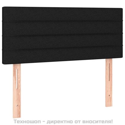 Боксспринг легло с матрак, черно, 90x200 см, плат