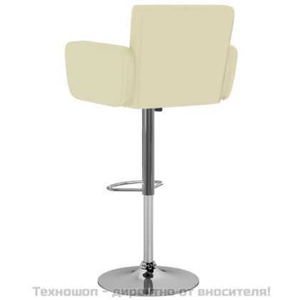 Бар табуретки, 2 бр, кремави, изкуствена кожа