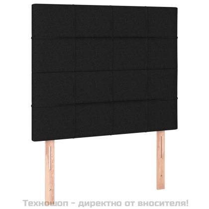 Боксспринг легло с матрак, черно, 90x200 см, плат