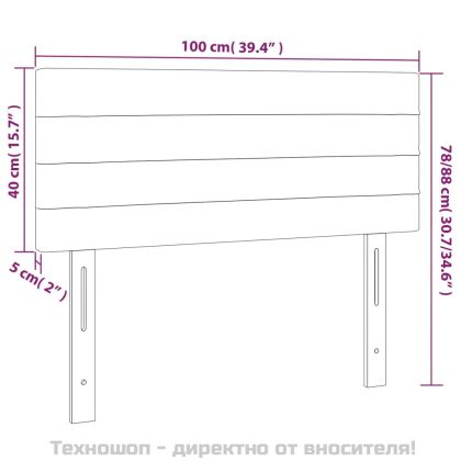Горна табла за легло, тъмносива, 100x5x78/88 см, плат