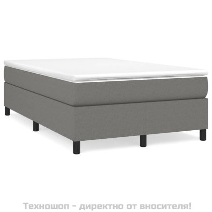 Боксспринг легло с матрак, тъмносиво, 120x200 см, плат