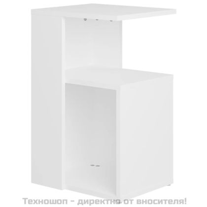 Странична маса, бяла, 36x30x56 см, инженерно дърво