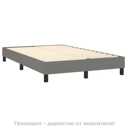 Боксспринг легло с матрак, тъмносиво, 120x200 см, плат