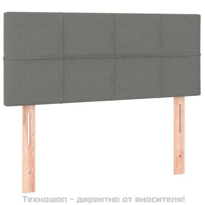 Боксспринг легло с матрак, тъмносиво, 120x200 см, плат