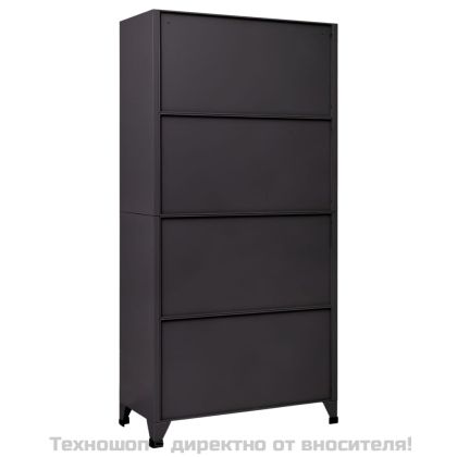 Заключващ се шкаф, антрацит и червено, 90x40x180 см, стомана