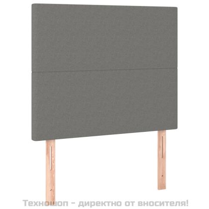 Боксспринг легло с матрак, тъмносиво, 100x200 см, плат