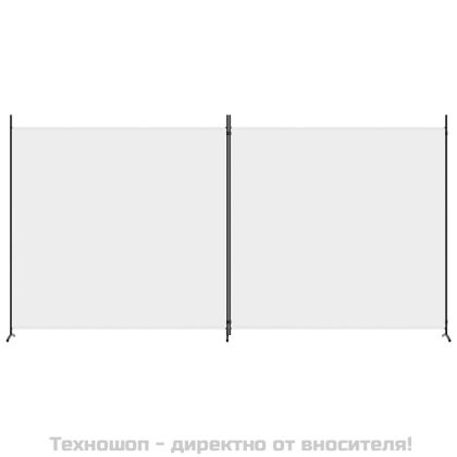 Параван за стая, 2 панела, бял, 348x180 см, плат