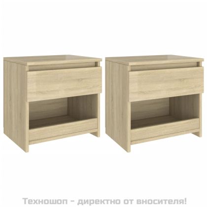 Нощни шкафчета, 2 бр, дъб сонома, 40x30x39 см, инженерно дърво