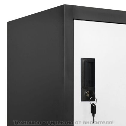 Заключващ се шкаф, антрацит и бяло, 90x40x180 см, стомана