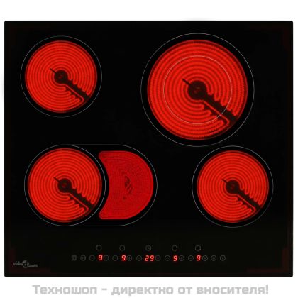 Керамичен плот с 4 котлона, сензорен контрол, 6600 W