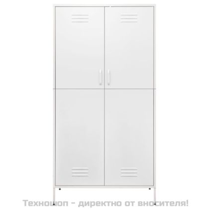 Гардероб, бял, 90x50x180 см, стомана