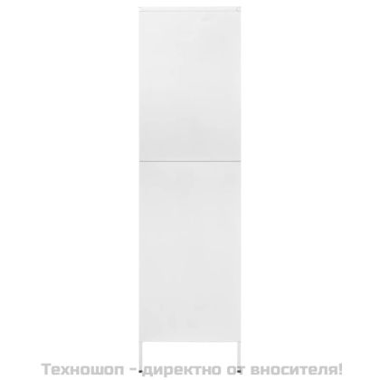 Гардероб, бял, 90x50x180 см, стомана