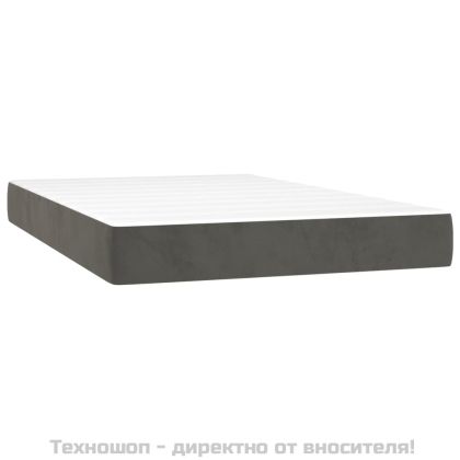 Боксспринг легло с матрак, тъмносиво, 120x200 см, кадифе