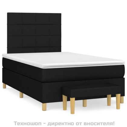 Боксспринг легло с матрак, черно, 120x200 см, плат