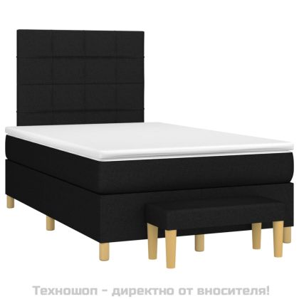 Боксспринг легло с матрак, черно, 120x200 см, плат