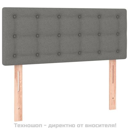 Боксспринг легло с матрак, тъмносив, 90x190 см, плат