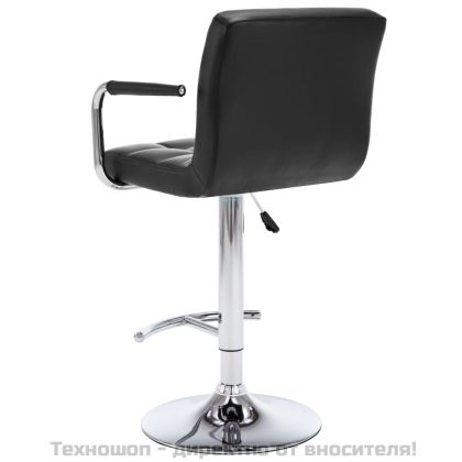 Бар табуретки, 2 бр, черни, изкуствена кожа