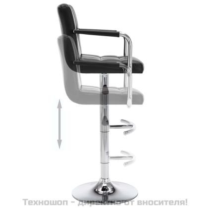 Бар табуретки, 2 бр, черни, изкуствена кожа