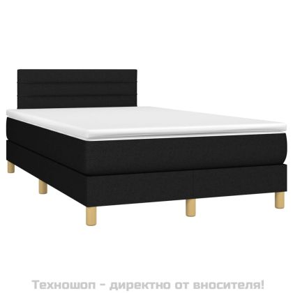 Боксспринг легло с матрак, черно, 120x200 см, плат