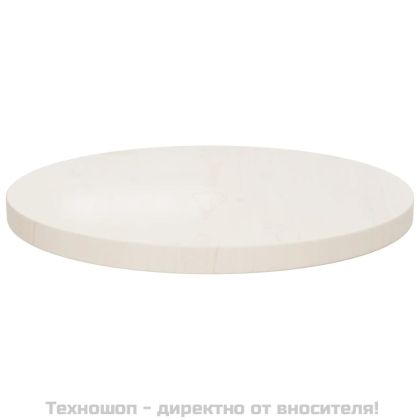 Плот за маса, бял, Ø40x2,5 см, бор масив