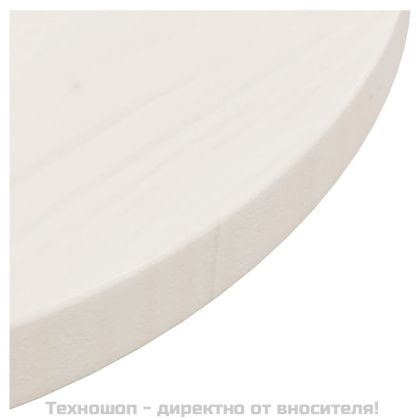 Плот за маса, бял, Ø40x2,5 см, бор масив
