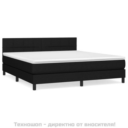 Боксспринг легло с матрак, черно, 160x200 см, плат