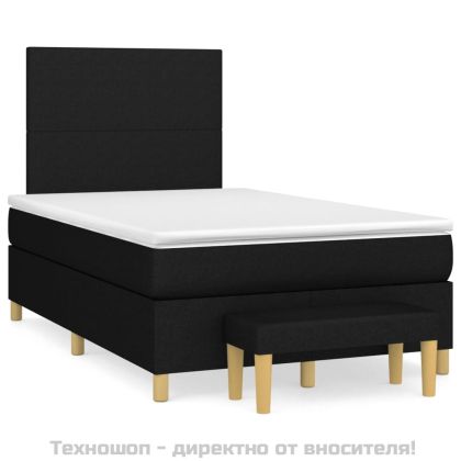 Боксспринг легло с матрак, черно, 120x200 см, плат