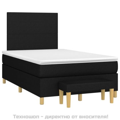 Боксспринг легло с матрак, черно, 120x200 см, плат
