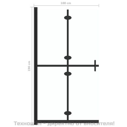 Сгъваема стена за душ с прозрачно ESG стъкло, 100x190 см