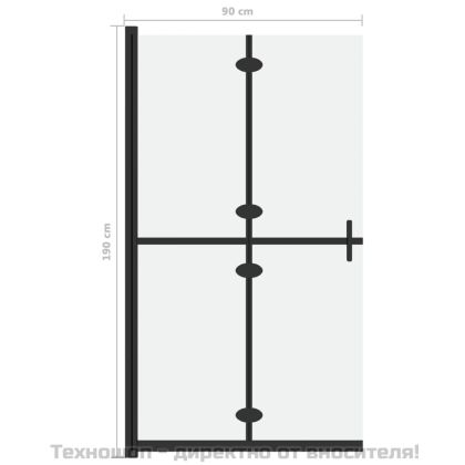 Сгъваема стена за душ с матирано ESG стъкло, 90x190 см