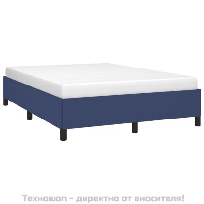 Рамка за легло без матрак, синя, 140x200 см, плат