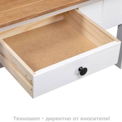 Кафе маса, бяла, 100x60x43,5 см, бор масив, Panama Range