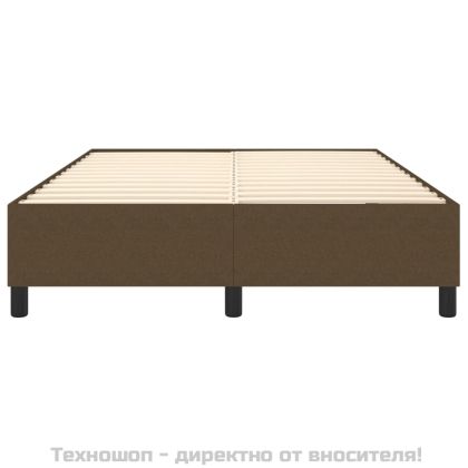 Рамка за легло с пружини, тъмнокафява, 140x200 см, плат