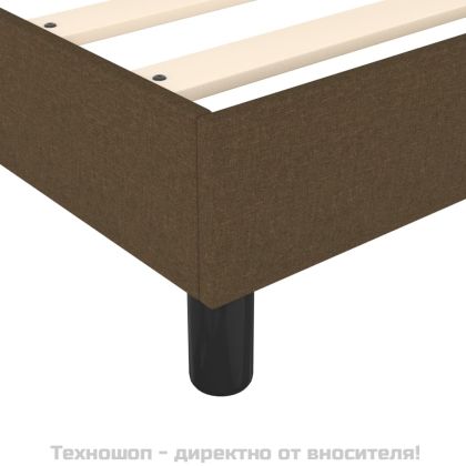 Рамка за легло с пружини, тъмнокафява, 140x200 см, плат