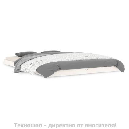 Рамка за легло, бяла, 140х200 см, бор масив