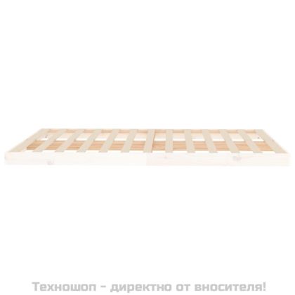 Рамка за легло, бяла, 140х200 см, бор масив