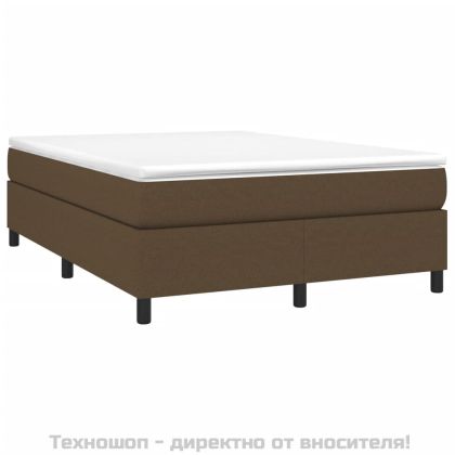Боксспринг легло с матрак, тъмнокафяво, 140x200 см, плат