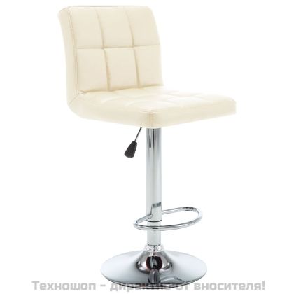 Бар табуретки, 2 бр, кремави, изкуствена кожа