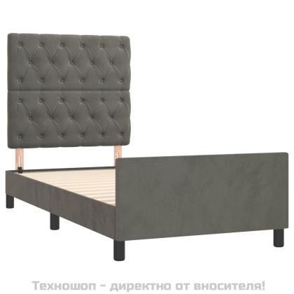 Рамка за легло без матрак, тъмносива, 80x200 см, кадифе