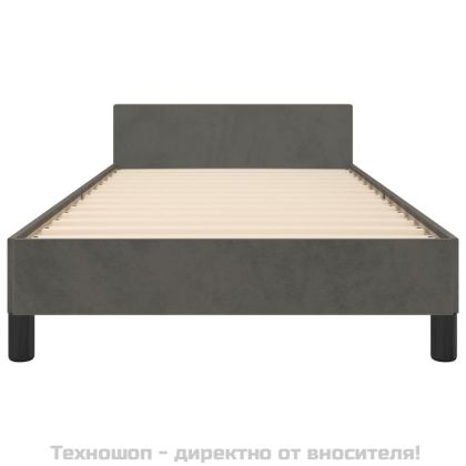 Рамка за легло без матрак, тъмносива, 80x200 см, кадифе