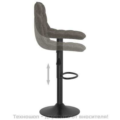 Бар табуретки, 2 бр, тъмносиви, кадифе