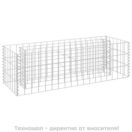 Габион повдигната леха, поцинкована стомана, 90x30x30 cм