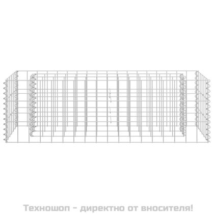 Габион повдигната леха, поцинкована стомана, 90x30x30 cм