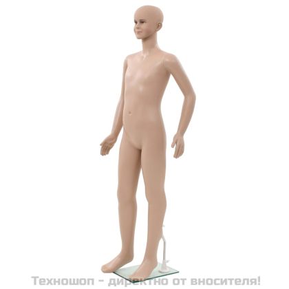 Детски манекен в цял ръст, стъклена основа, бежов, 140 см