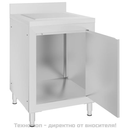 Търговски кухненски шкаф с отцедник, неръждаема стомана