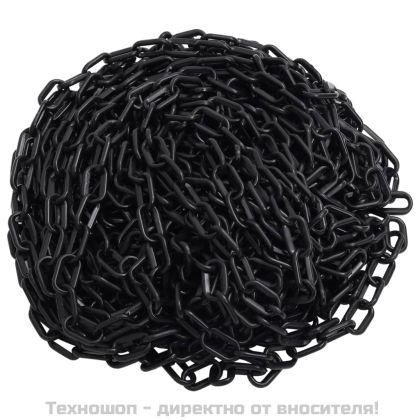 Предупредителна верига, черна, 30 м, Ø6 мм, пластмаса