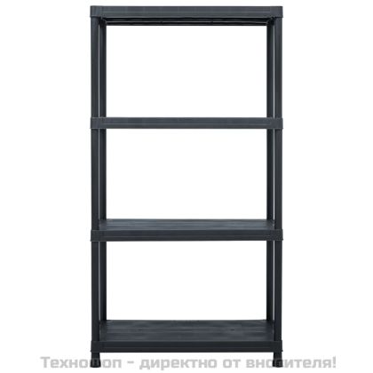 Стелажи за съхранение, 2 бр, черни, 60x30x138 см, пластмаса