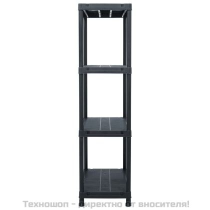 Стелажи за съхранение, 2 бр, черни, 60x30x138 см, пластмаса