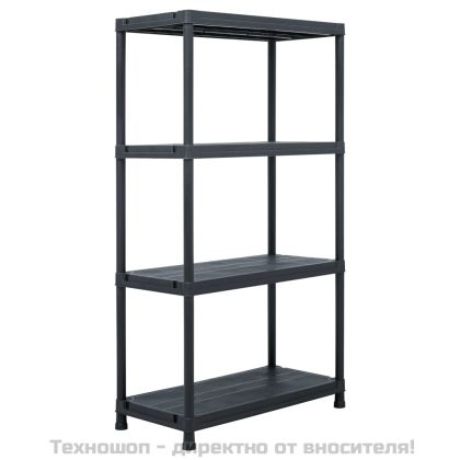 Стелажи за съхранение, 5 бр, черни, 60x30x138 см, пластмаса